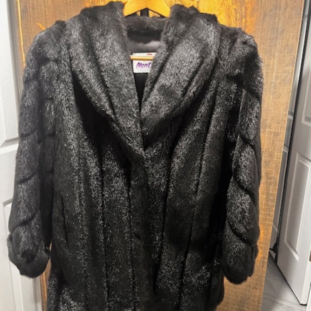 Faux fur Black Coat that looks like Mink Coat